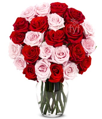 IMPORTED - Two Dozen Red & Pink Roses - H.Bloom