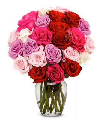 IMPORTED - Two Dozen Assorted Sweetheart Roses - H.Bloom